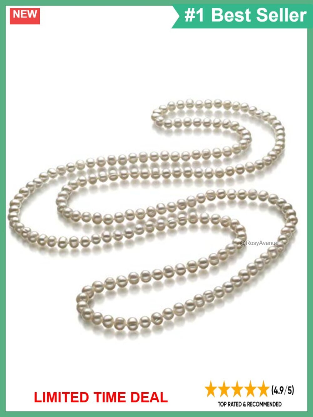 Freshwater Cultured Pearl Rope Necklace 6-7mm A Quality 51 in